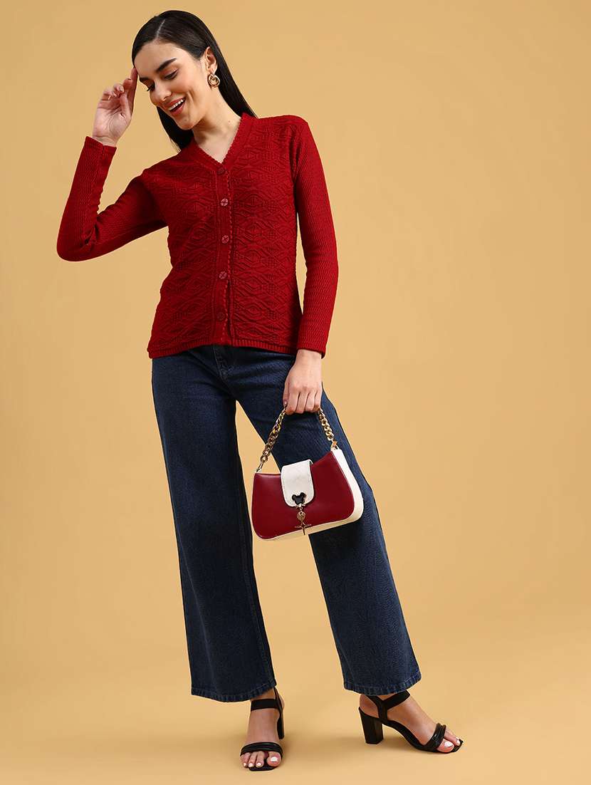 women self designed long sleeve cardigan - 22022246 -  Standard Image - 5