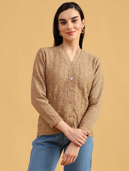 women self designed long sleeve cardigan - 22022248 -  Standard Image - 0