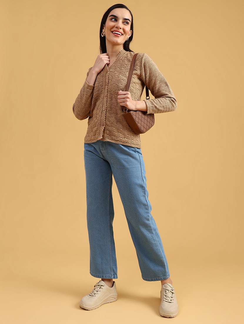 women self designed long sleeve cardigan - 22022248 -  Standard Image - 5