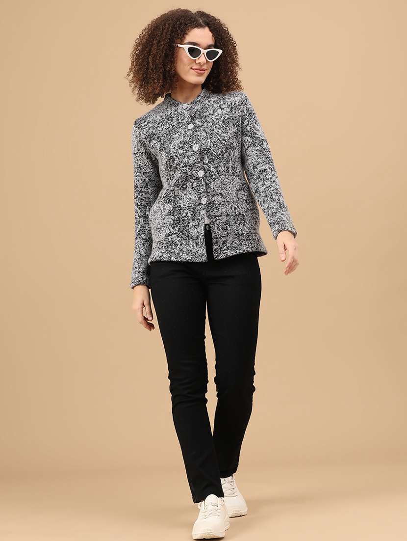 women self design long sleeve cardigan - 22022249 -  Standard Image - 5