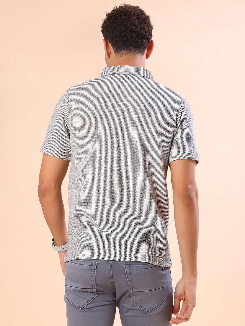 men self design short sleeve regular fit casual shirt - 22022259 -  Standard Image - 3