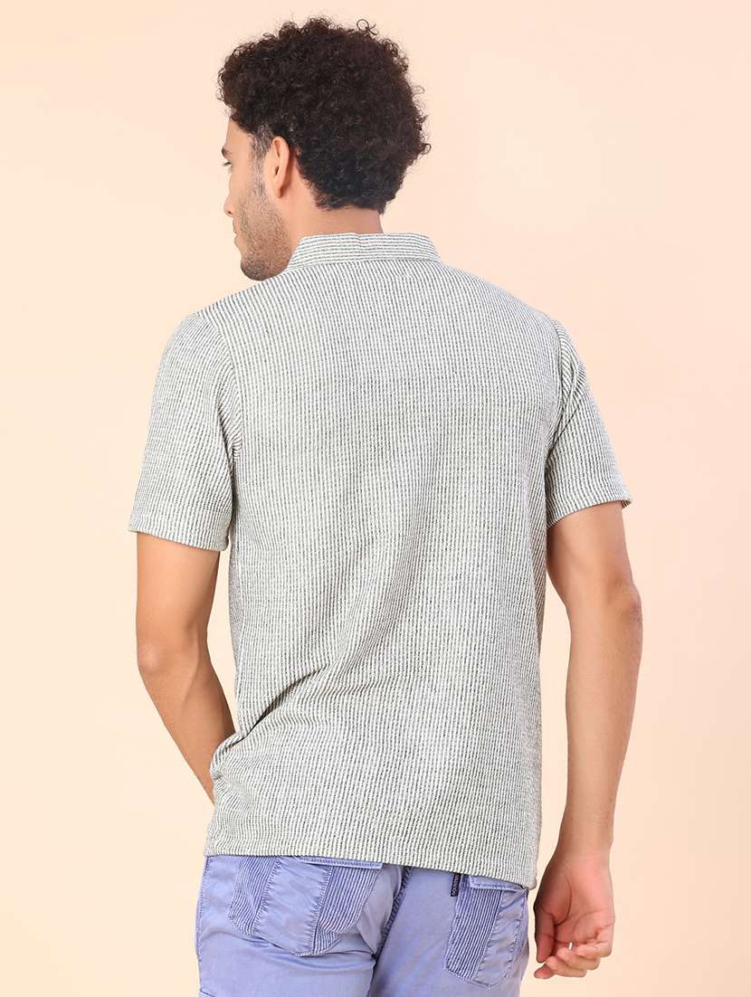 men self design short sleeve regular fit casual shirt - 22022260 -  Standard Image - 3