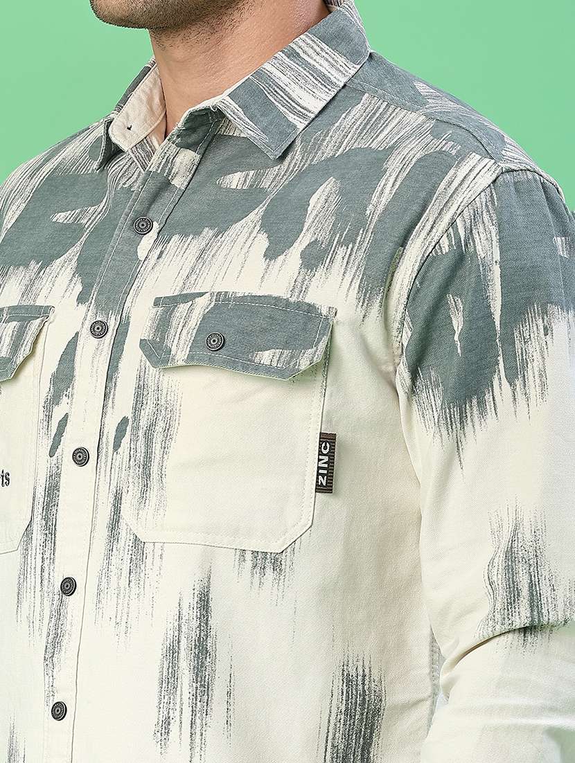 men printed long sleeve regular fit casual shirt - 22022289 -  Standard Image - 5