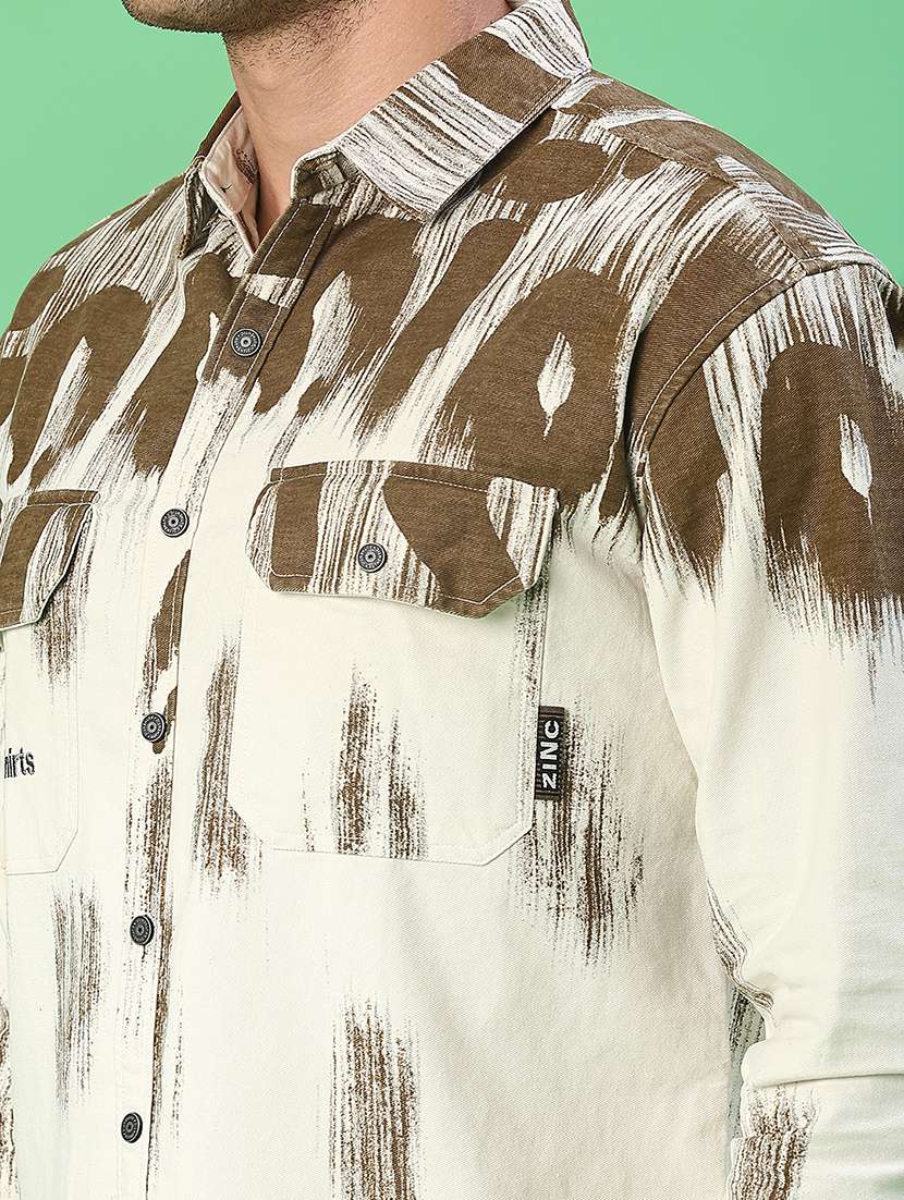 men printed long sleeve regular fit casual shirt - 22022290 -  Standard Image - 5