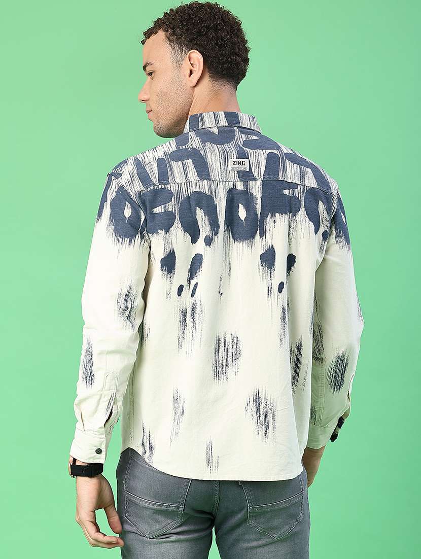 men printed long sleeve regular fit casual shirt - 22022291 -  Standard Image - 3