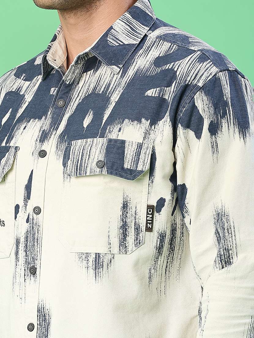 men printed long sleeve regular fit casual shirt - 22022291 -  Standard Image - 5