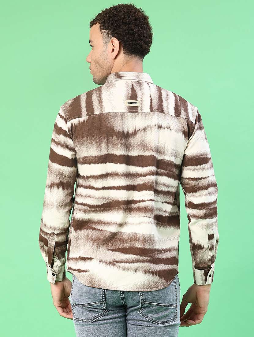 men printed long sleeve regular fit casual shirt - 22022293 -  Standard Image - 3