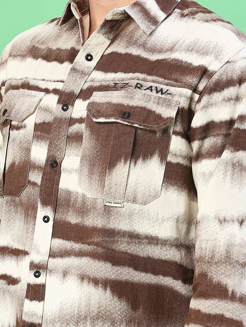 men printed long sleeve regular fit casual shirt - 22022293 -  Standard Image - 5