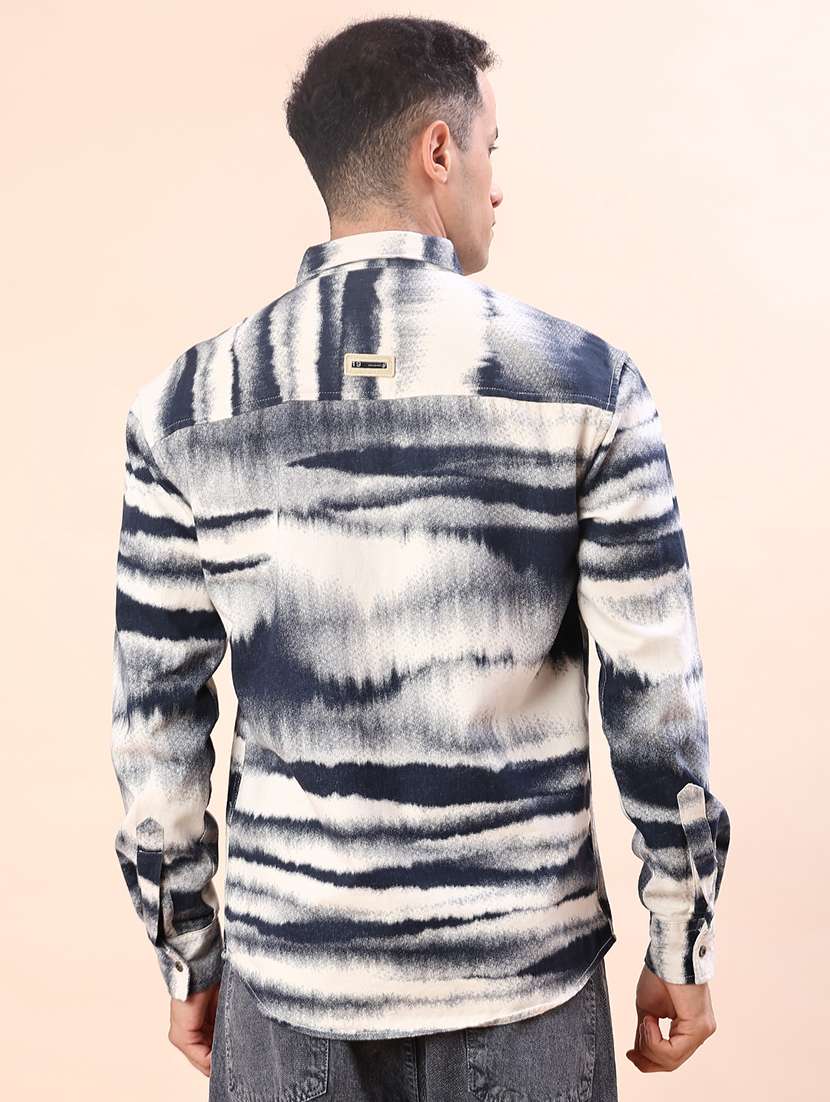 men printed long sleeve regular fit casual shirt - 22022294 -  Standard Image - 3