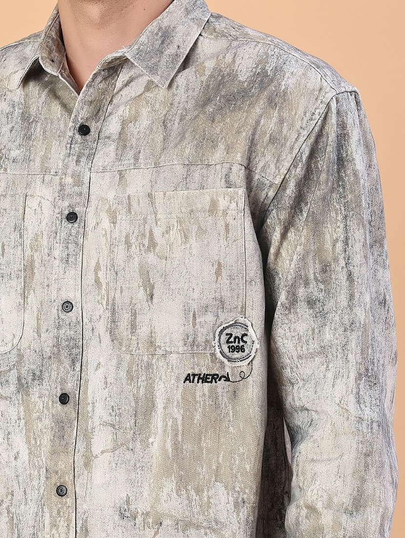 men printed long sleeve regular fit casual shirt - 22022296 -  Standard Image - 5