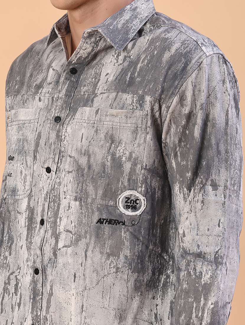 men printed long sleeve regular fit casual shirt - 22022297 -  Standard Image - 5