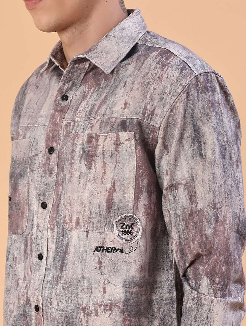 men printed long sleeve regular fit casual shirt - 22022298 -  Standard Image - 5