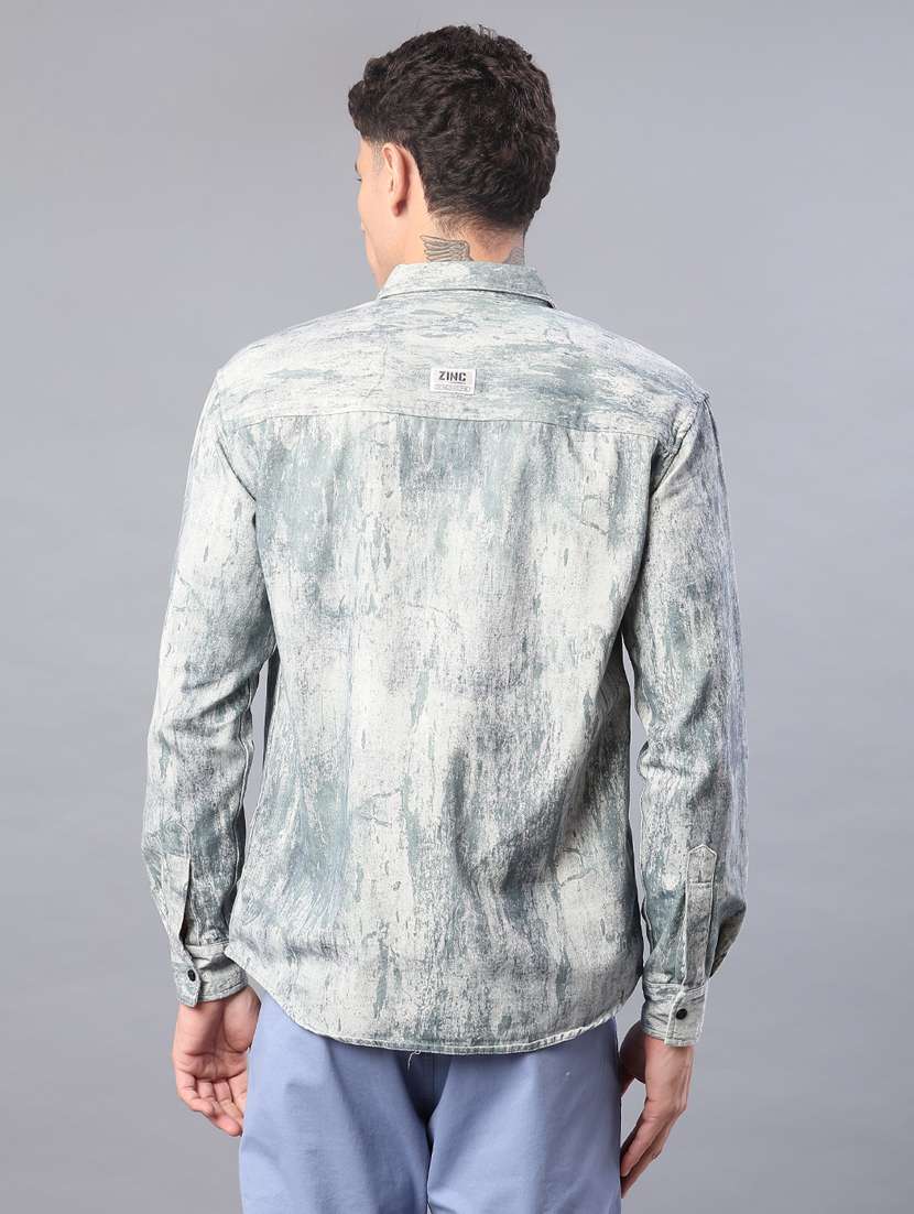 men printed long sleeve regular fit casual shirt - 22022299 -  Standard Image - 3