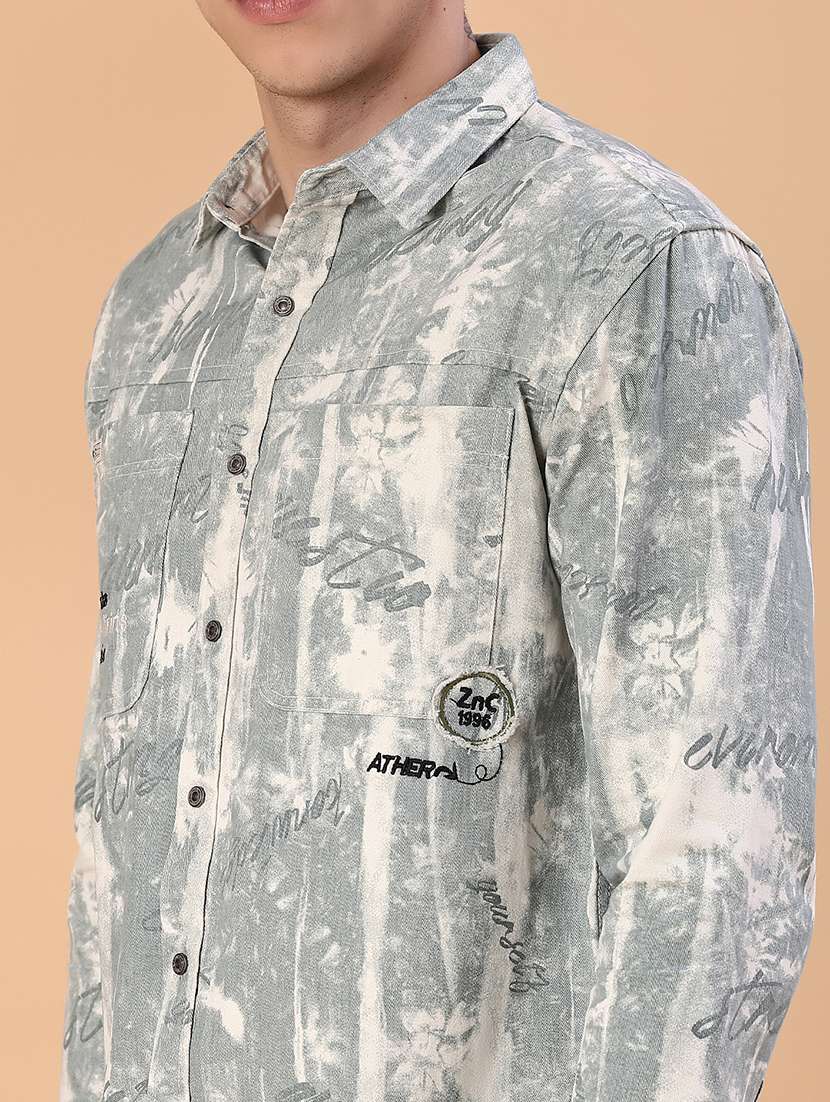 men printed long sleeve regular fit casual shirt - 22022301 -  Standard Image - 5