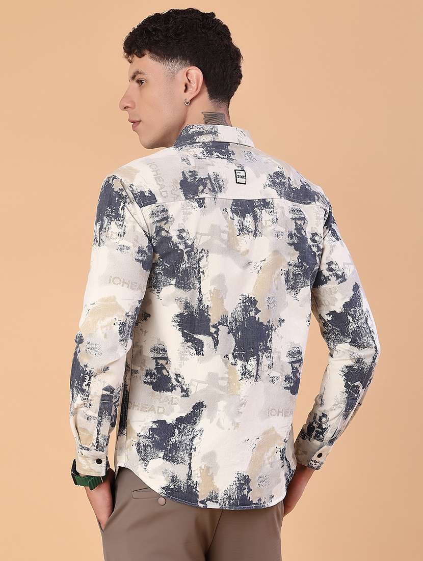 men printed long sleeve regular fit casual shirt - 22022303 -  Standard Image - 3
