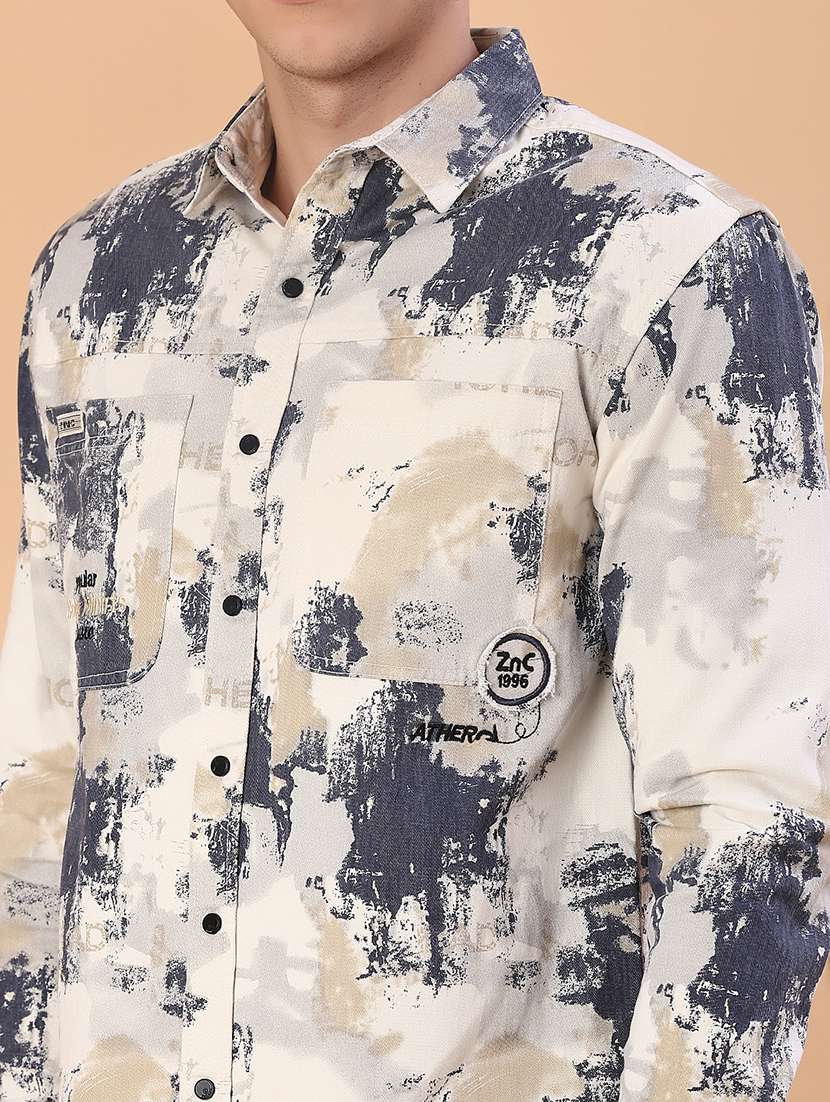 men printed long sleeve regular fit casual shirt - 22022303 -  Standard Image - 5