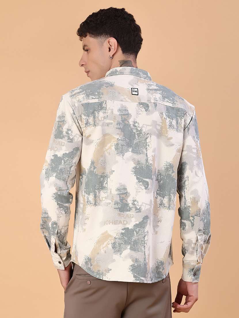 men printed long sleeve regular fit casual shirt - 22022304 -  Standard Image - 3