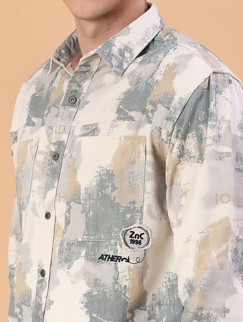men printed long sleeve regular fit casual shirt - 22022304 -  Standard Image - 5