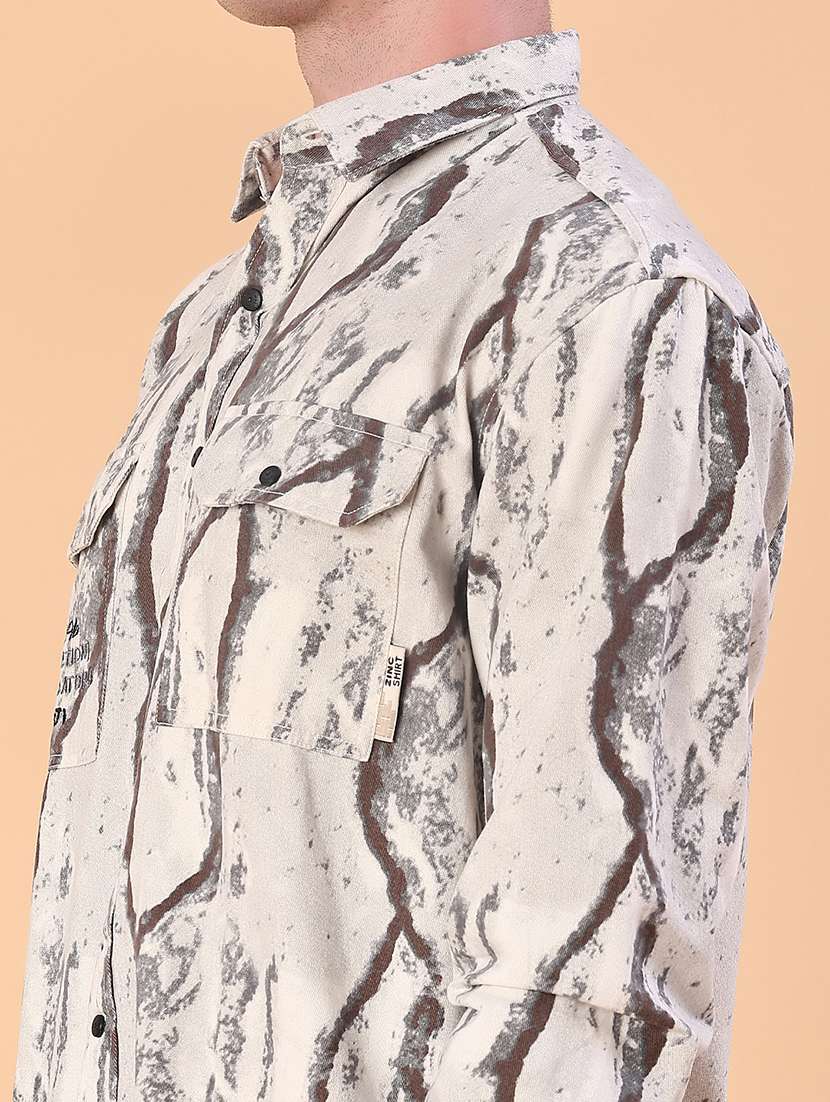 men printed long sleeve regular fit casual shirt - 22022305 -  Standard Image - 5