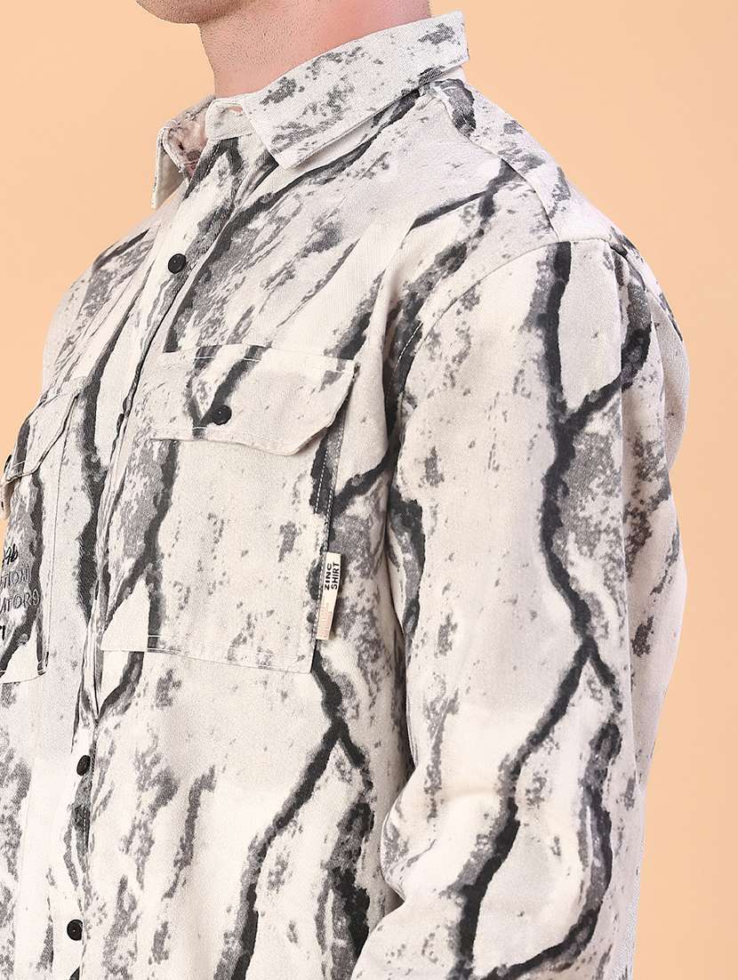 men printed long sleeve regular fit casual shirt - 22022306 -  Standard Image - 5