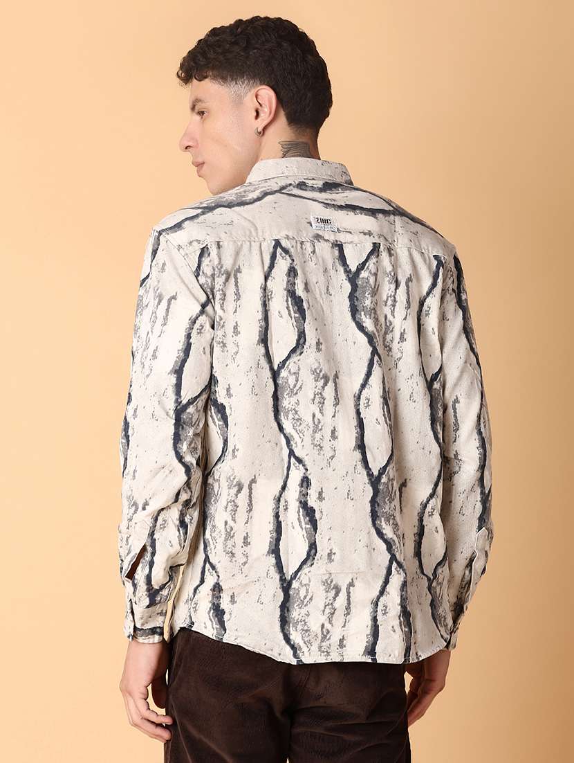 men printed long sleeve regular fit casual shirt - 22022322 -  Standard Image - 3