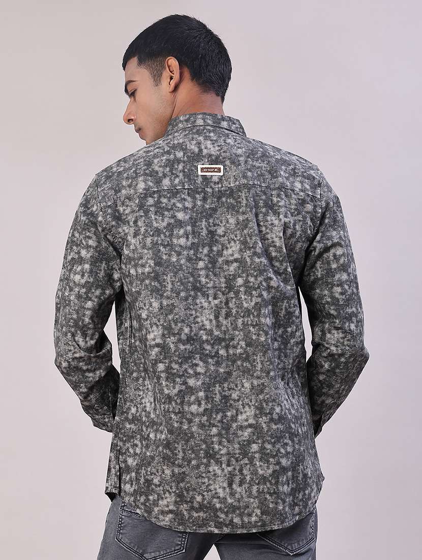 men printed long sleeve regular fit casual shirt - 22022326 -  Standard Image - 3