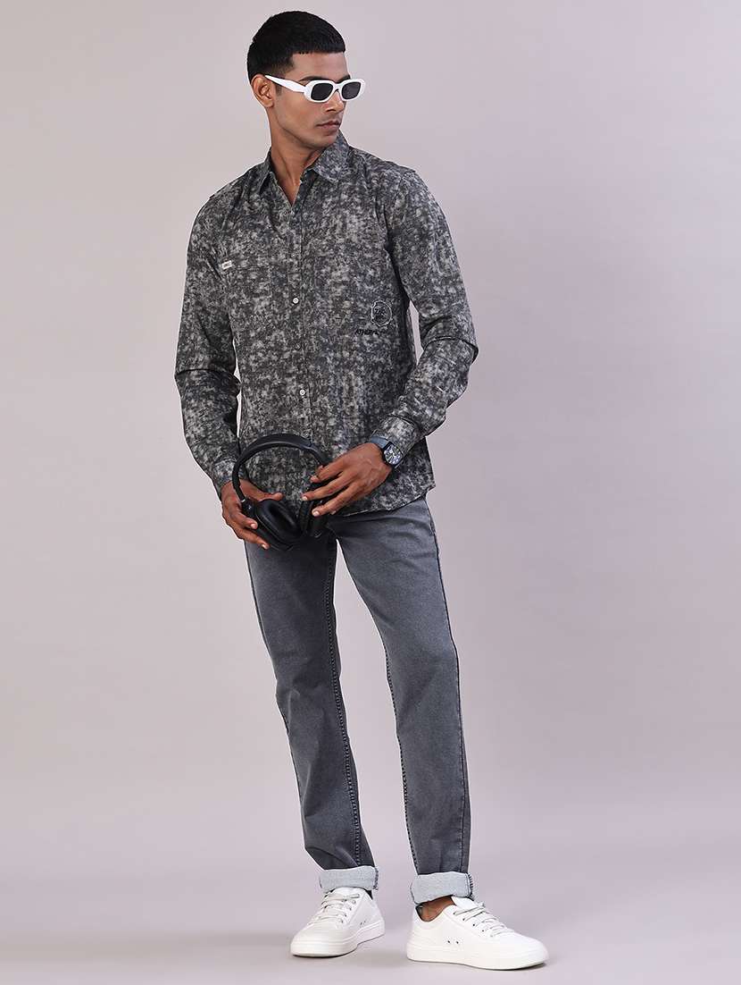 men printed long sleeve regular fit casual shirt - 22022326 -  Standard Image - 5