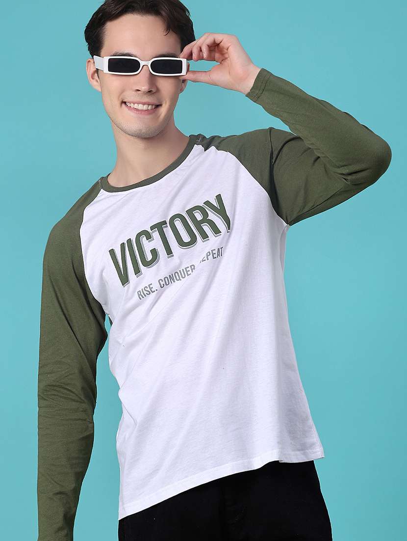 men color block long sleeve regular fit t-shirt