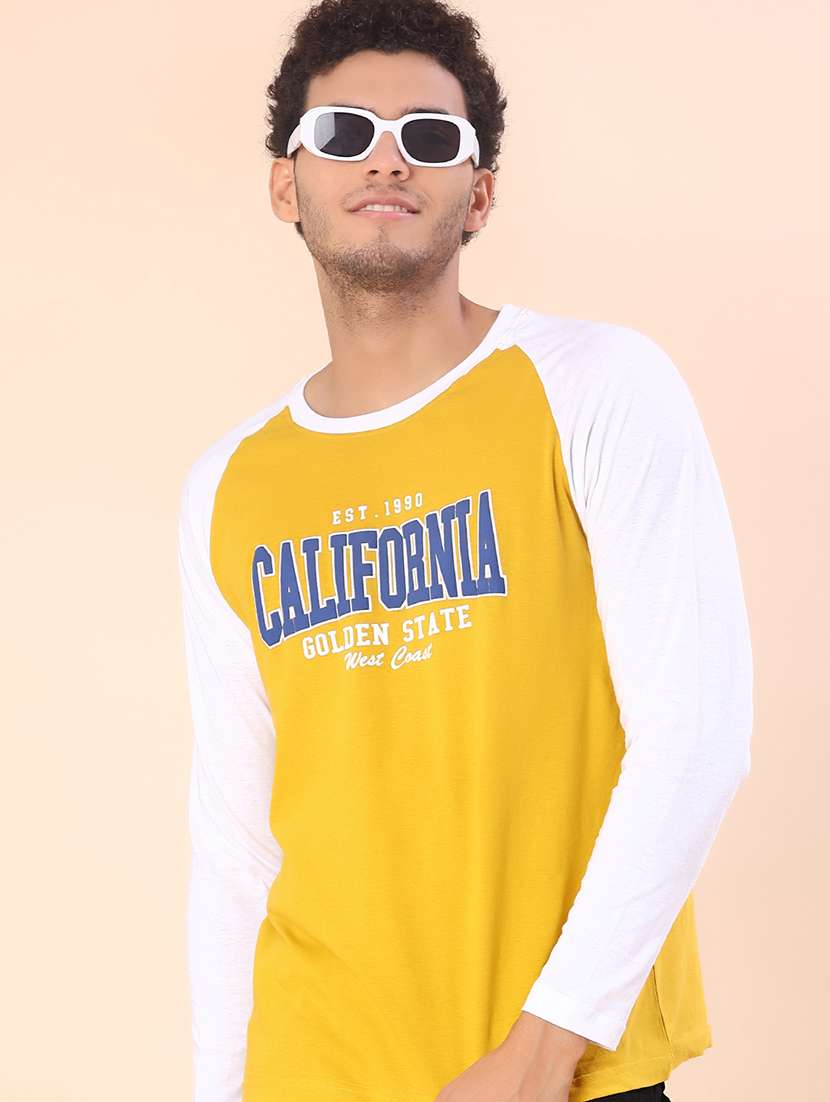 men color block long sleeve regular fit t-shirt