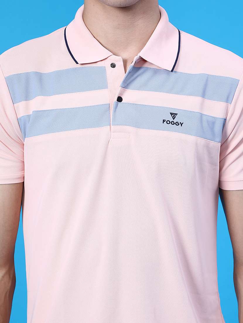 men striped short sleeve regular fit polo t-shirt - 22022350 -  Standard Image - 3