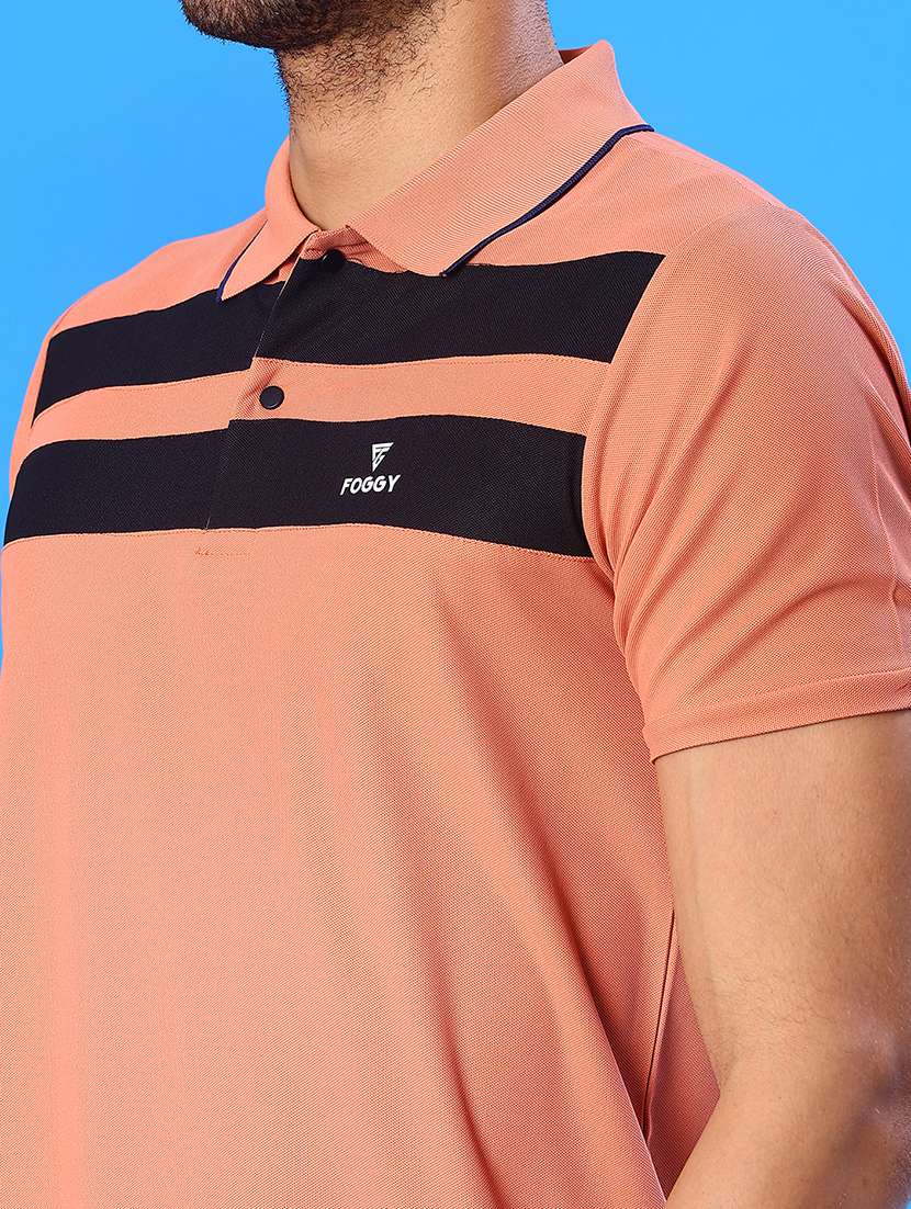 Men Striped Short Sleeve Regular Fit Polo T-shirt - 22022352 -  Standard Image - 3