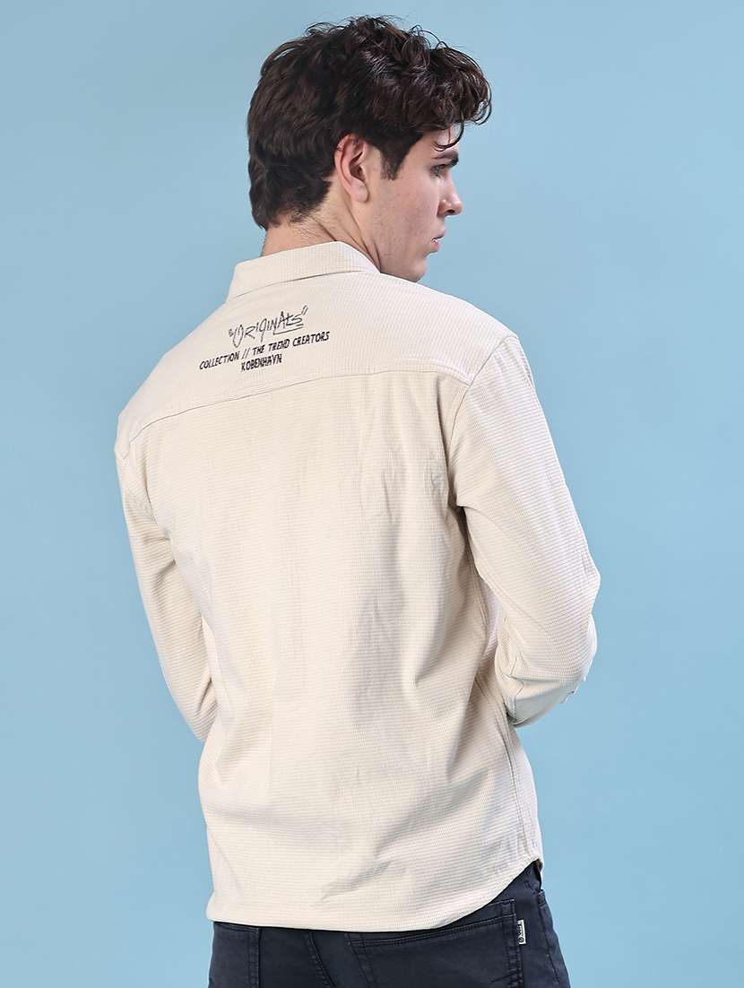 men printed long sleeve regular fit casual shirt - 22022379 -  Standard Image - 3