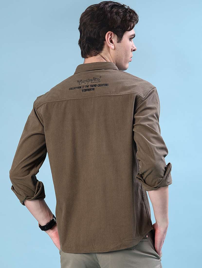 men printed long sleeve regular fit casual shirt - 22022380 -  Standard Image - 3