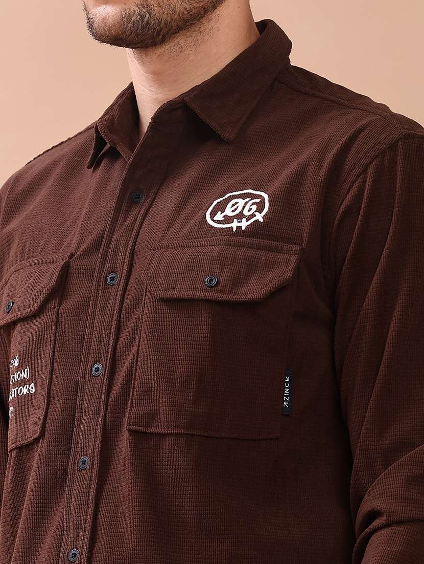 men printed long sleeve regular fit casual shirt - 22022381 -  Standard Image - 5