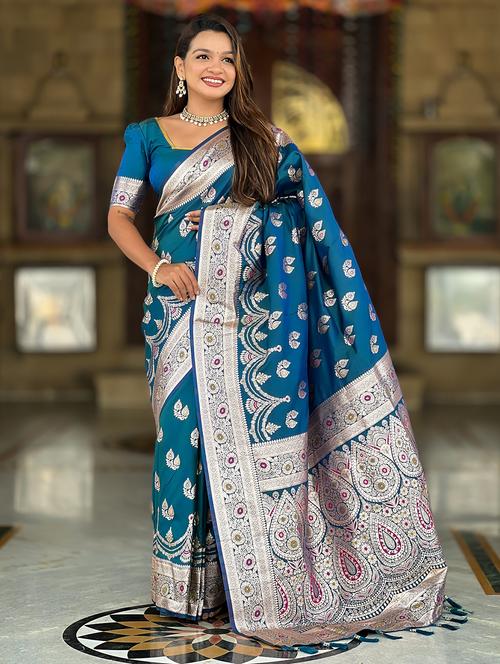 women self design banarasi saree with blouse - 22022385 -  Standard Image - 0