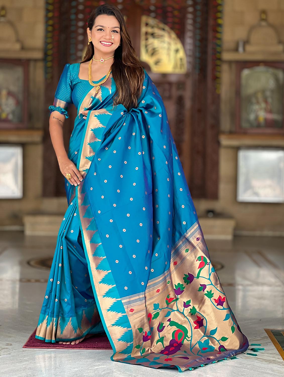 women self design paithani saree with blouse - 22022398 - Zoom Image - 0