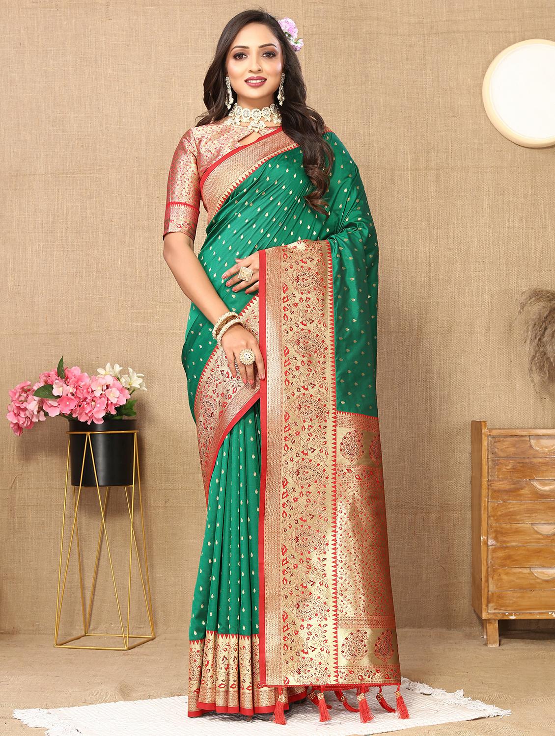 women self design banarasi saree with blouse - 22022405 - Standard Image - 3