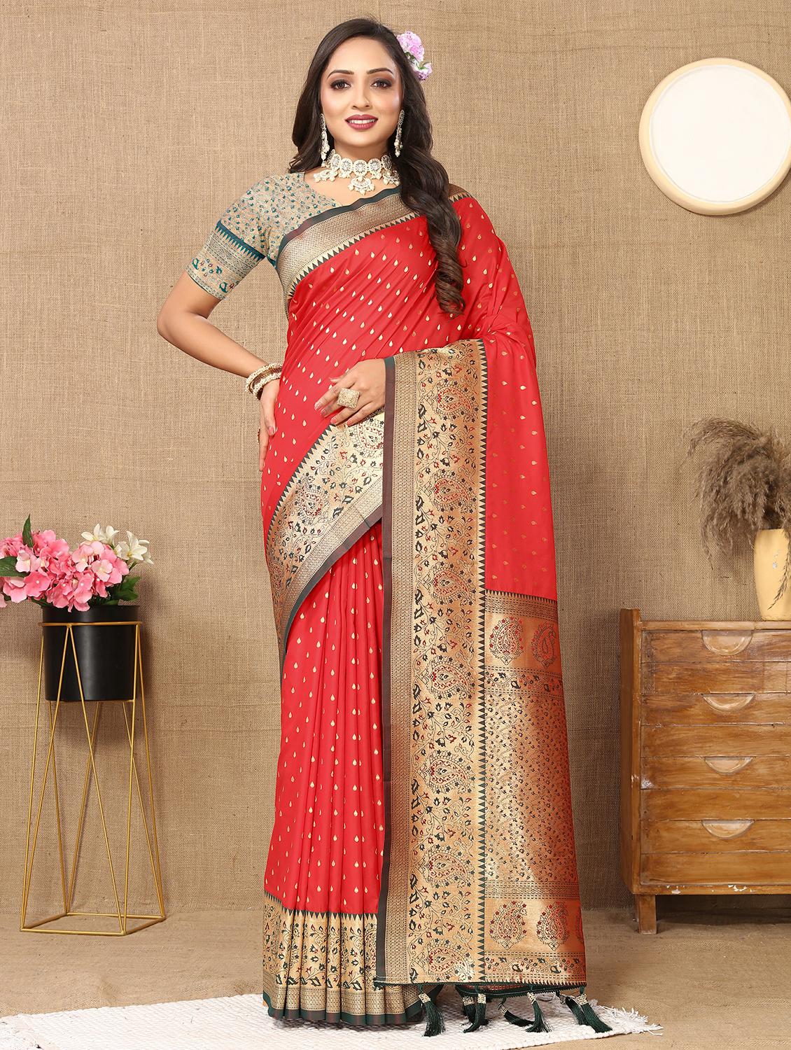 women self design banarasi saree with blouse - 22022411 - Standard Image - 3