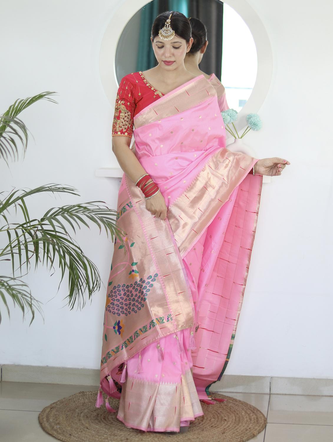 women self design paithani saree with blouse - 22022413 - Zoom Image - 0