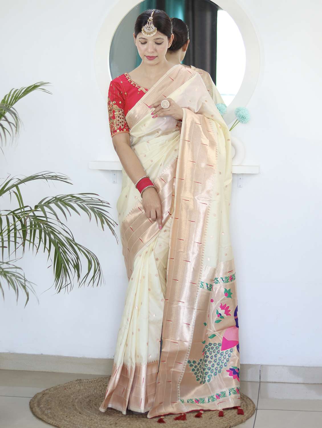 women self design paithani saree with blouse - 22022414 -  Zoom Image - 0