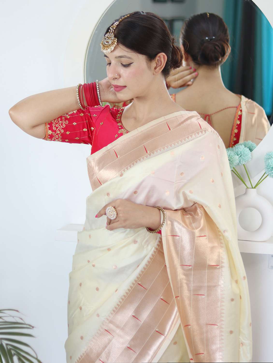 women self design paithani saree with blouse - 22022414 - Standard Image - 3