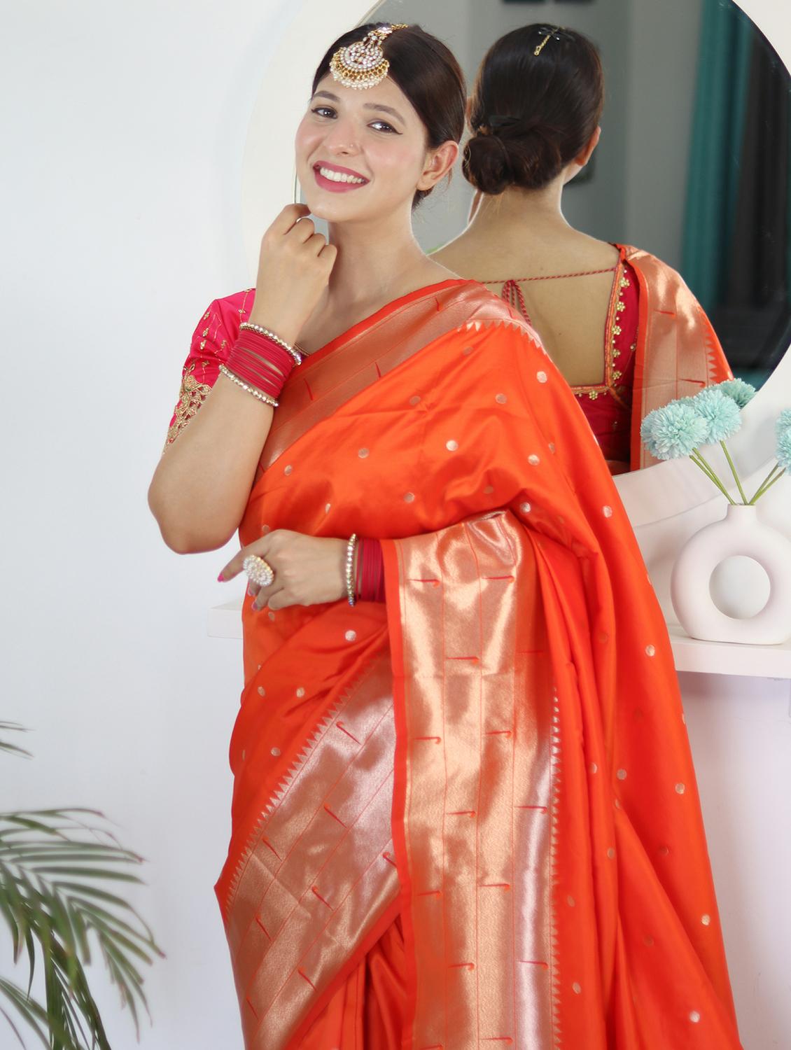 women self design paithani saree with blouse - 22022416 - Standard Image - 3