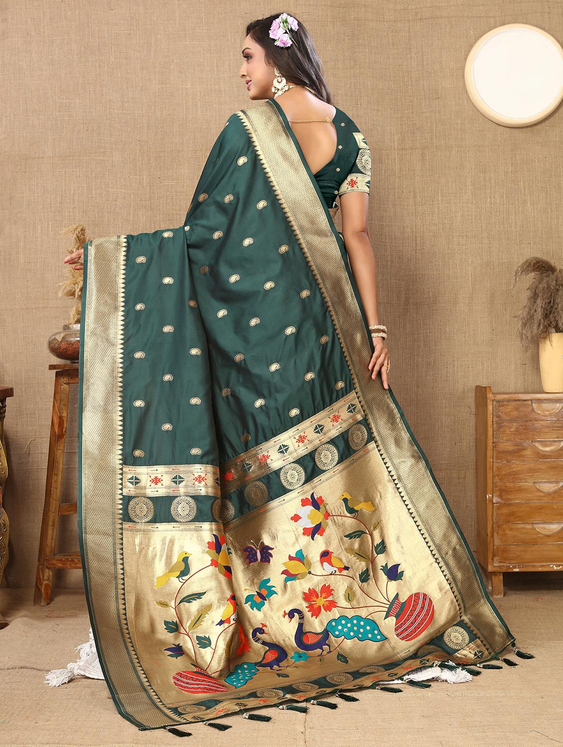 women self design paithani saree with blouse - 22022420 - Standard Image - 3
