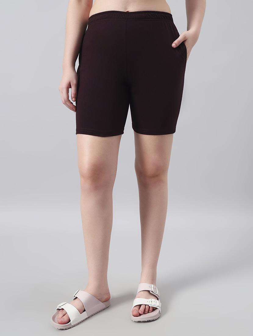 women solid mid rise loung wear shorts - 22022431 -  Zoom Image - 0