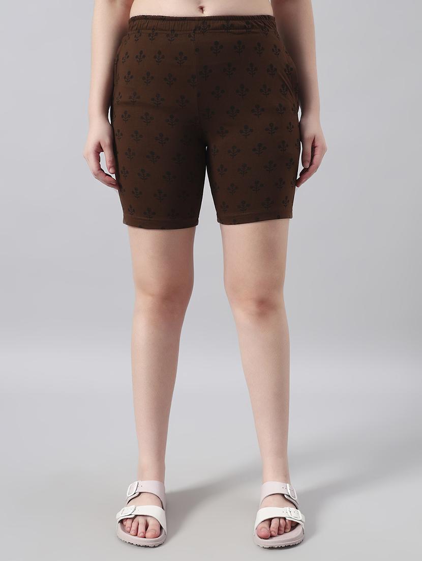women printed mid rise loung wear shorts - 22022432 - Zoom Image - 0