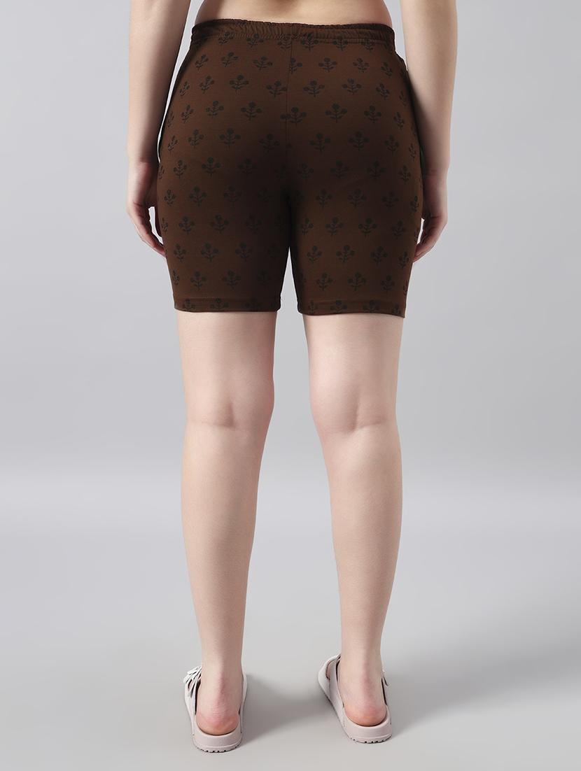 women printed mid rise loung wear shorts - 22022432 - Standard Image - 3