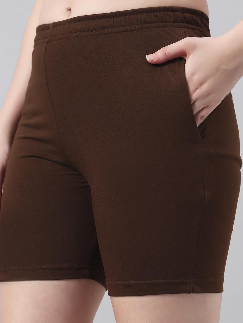 women solid mid rise loung wear shorts - 22022433 - Standard Image - 5