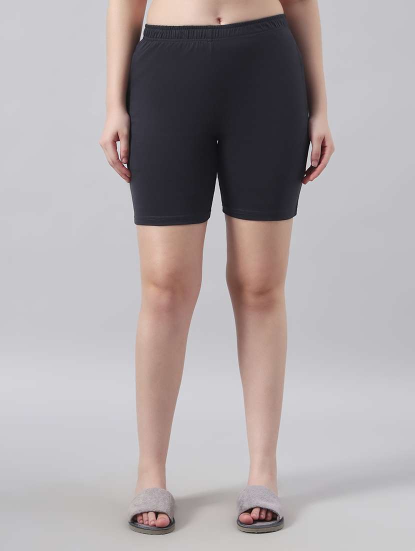 women solid mid rise loung wear shorts