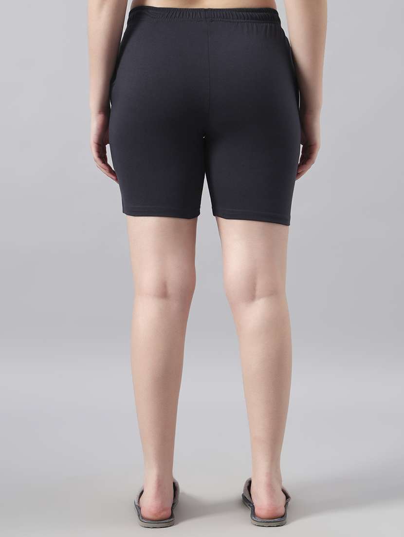 women solid mid rise loung wear shorts - 22022434 -  Standard Image - 3
