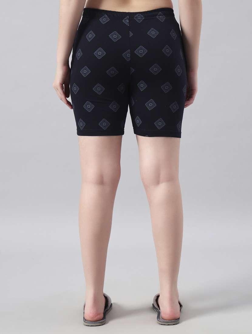 women printed mid rise loung wear shorts - 22022435 -  Standard Image - 3